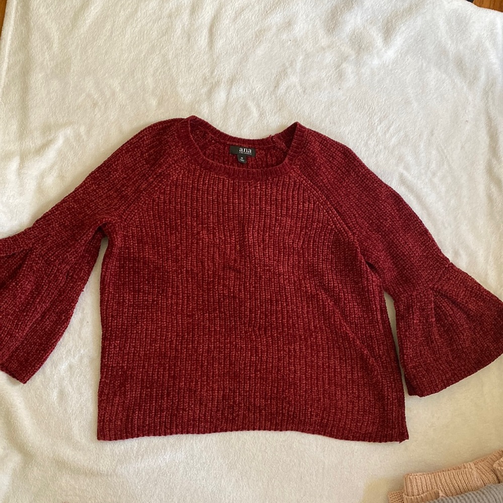 red chenille sweater